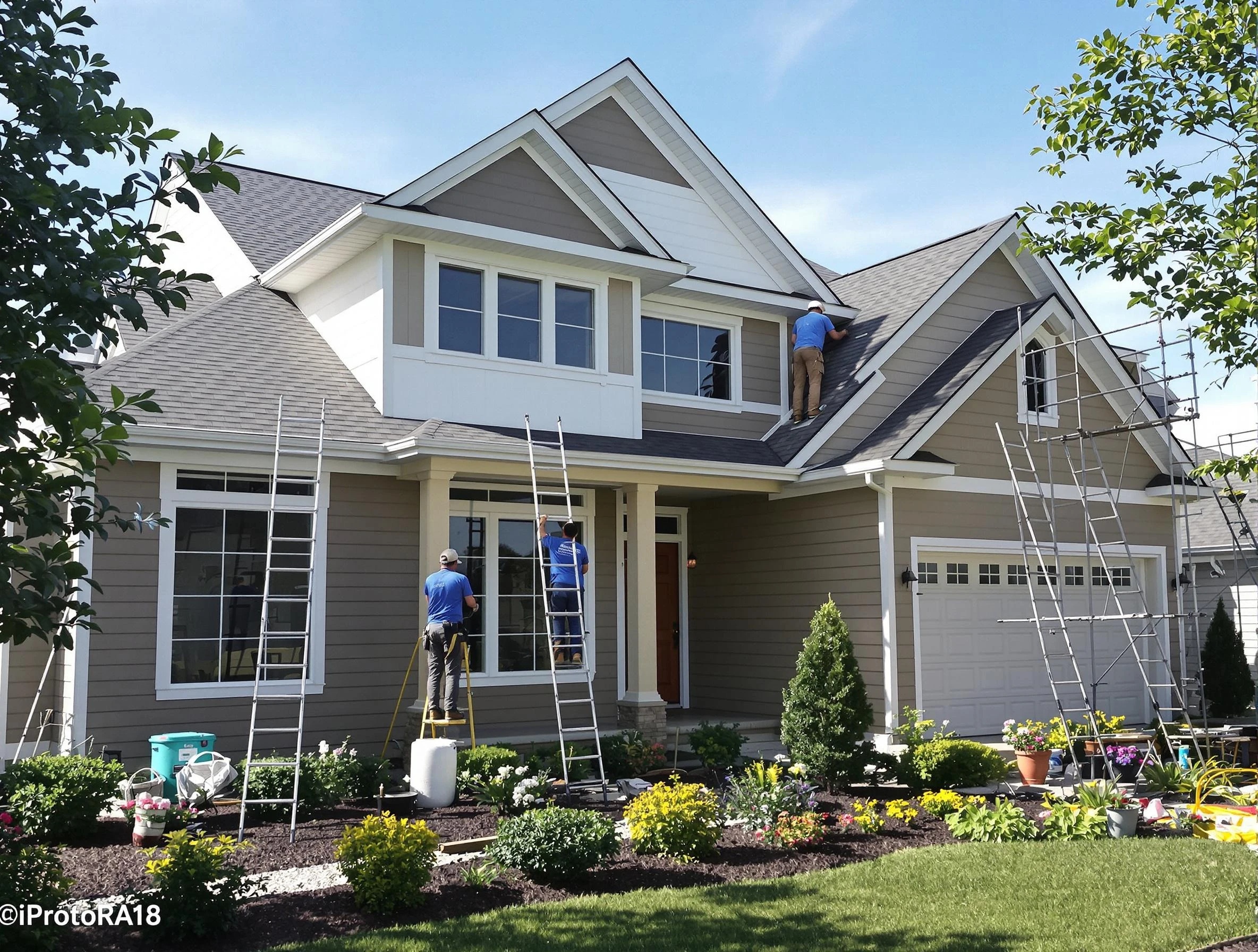 Detailed exterior painting by Aurora House Painters in Aurora